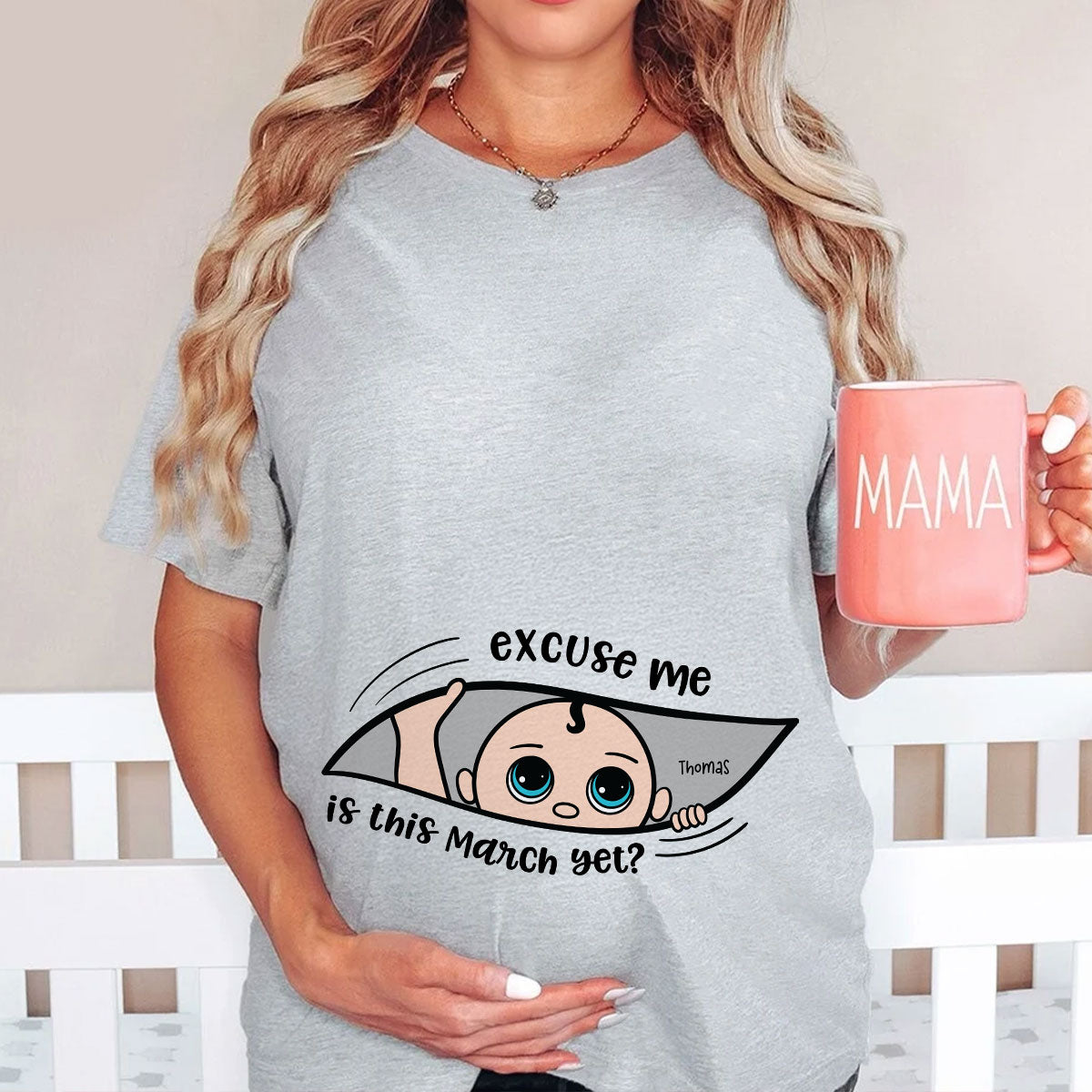 Personalized Maternity Shirt, Excuse Me Is It Yet, Pregnancy Announcement, Expecting Parents