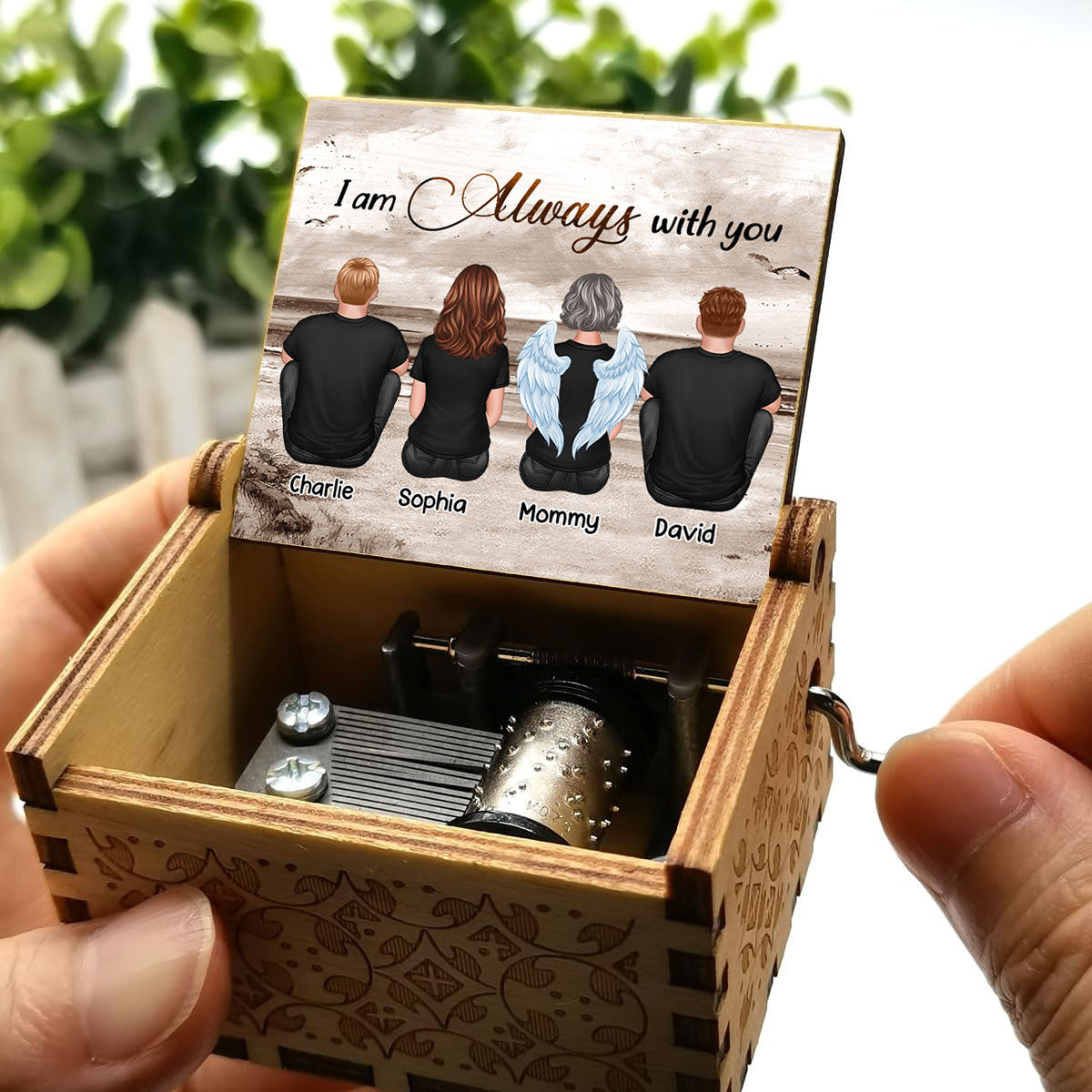 Always With You Sky Family Members, Memorial Personalized Music Box, Sympathy Gift
