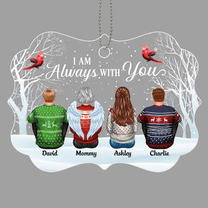 Always With You Family Memorial Snow Background Personalized Acrylic Ornament