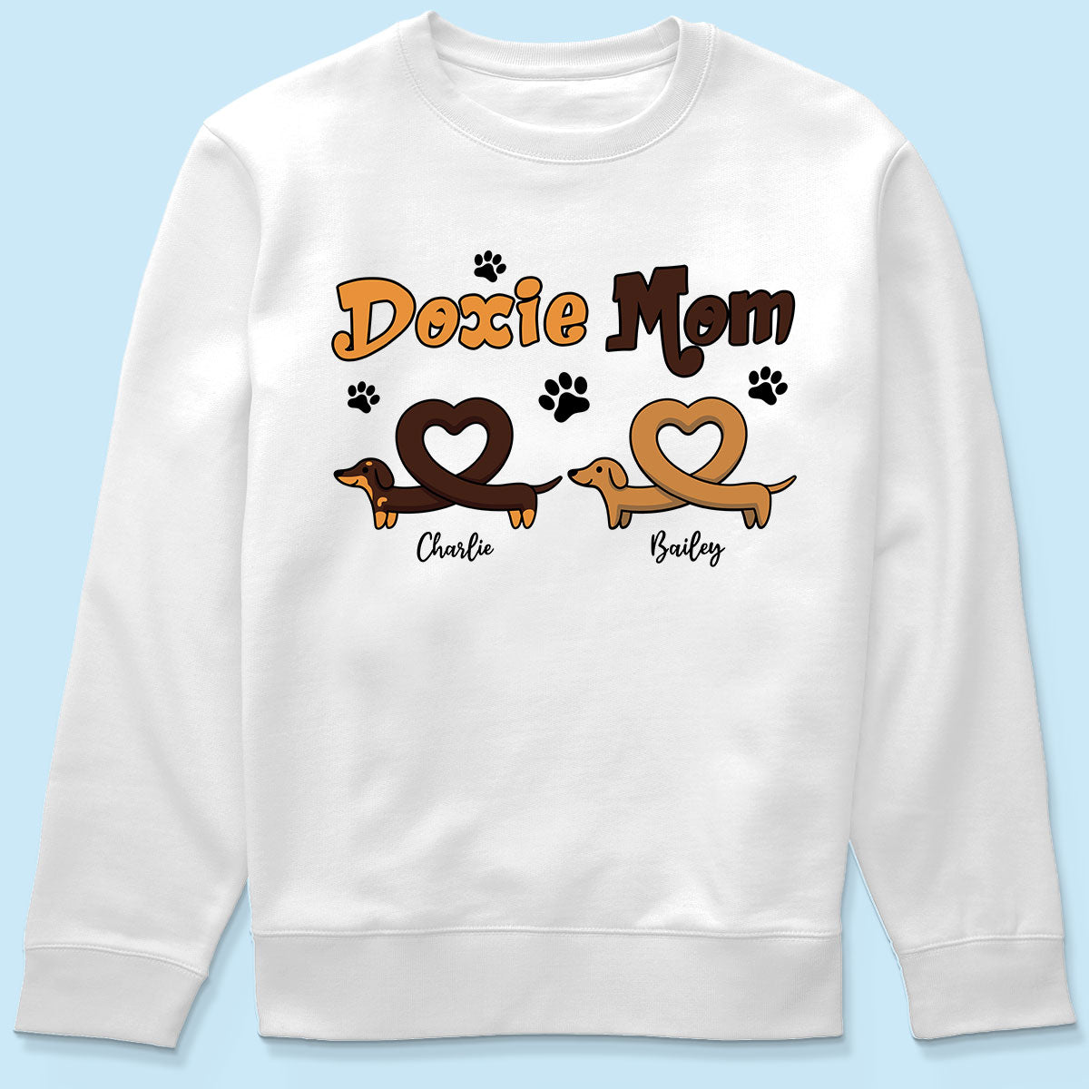 Doxie Mom Cute Heart Dachshunds Personalized Shirt