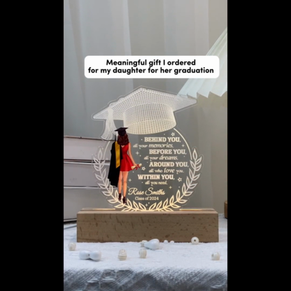 Behind You All Your Memories Graduation Gift Personalized Custom Shape Warm LED Night Light
