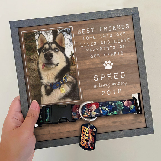 Custom Photo Dog Memorial Picture Frame - Memorial Personalized Custom Pet Loss Sign, Collar Frame - Sympathy Gift, Gift For Pet Owners, Pet Lovers