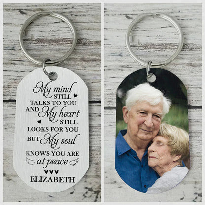 My Soul Knows You Are At Peace - Upload Family Photo - Personalized Keychain