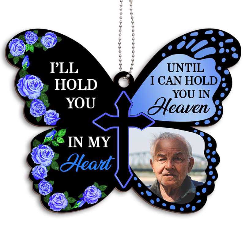 Hold You In My Heart Memorial Personalized Wooden Ornament