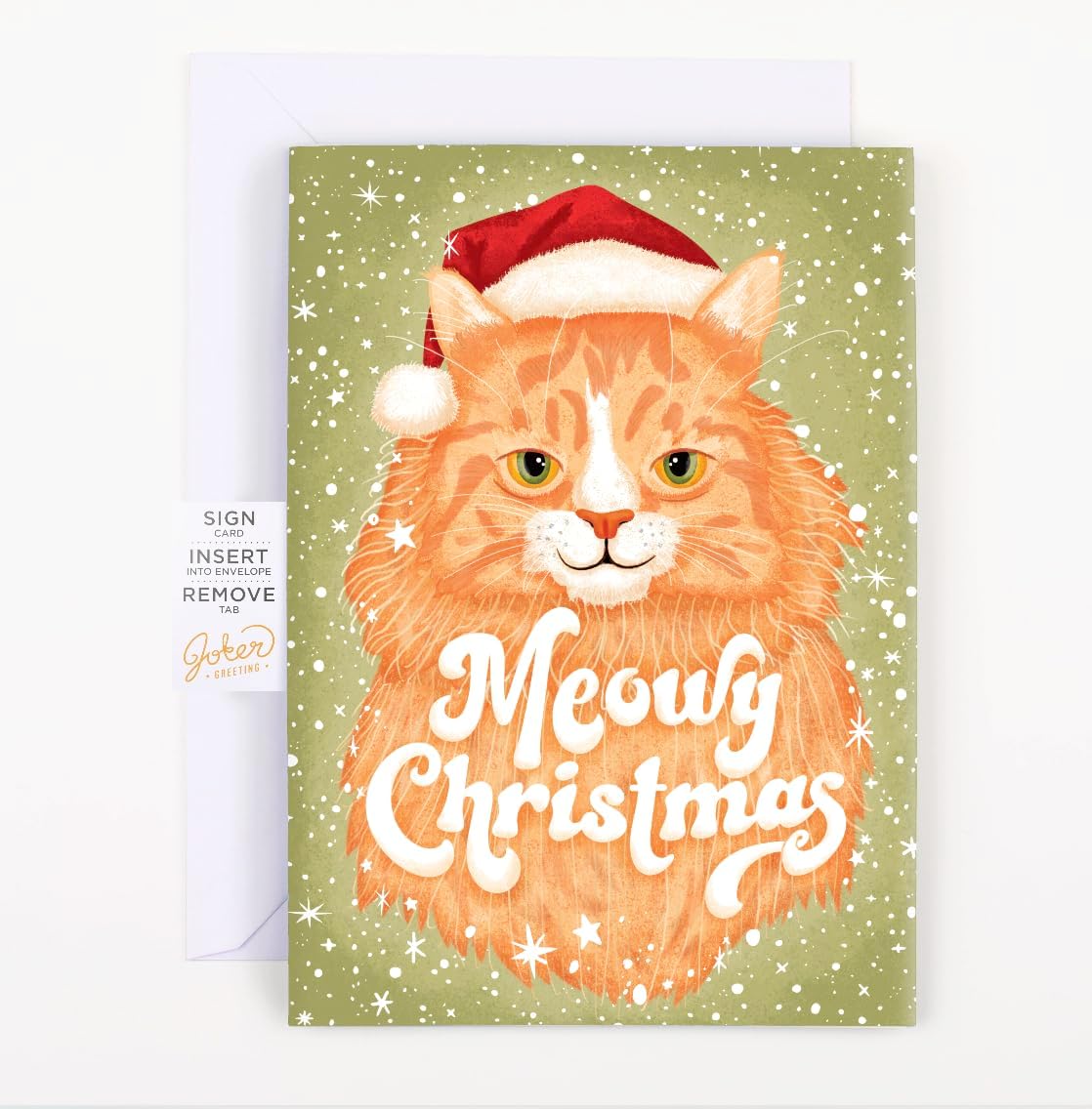 Three-Hour Meowing Christmas Carol Card with Glitter Burst