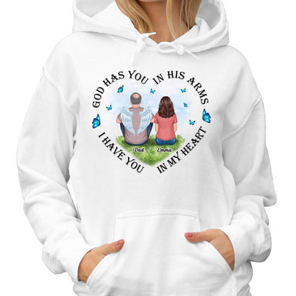 Have You In My Heart Blue Butterflies Memorial Personalized Hoodie Sweatshirt