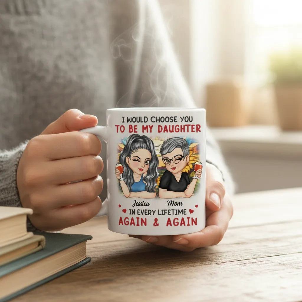 Custom Mug - Personalized Birthday Gifts For Mom, Daughter - A Daughter Love Lasts Forever