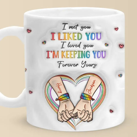 Be The Rainbow In Someone Else's Cloud - Couple Personalized Custom 3D Inflated Effect Printed Mug - Gift For Husband Wife, Anniversary, LGBTQ+