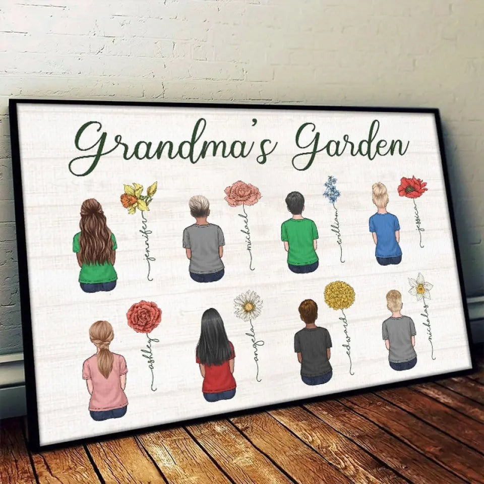 Blessed To Be Called Grandma - Family Personalized Custom Horizontal Poster - Gift For Grandma