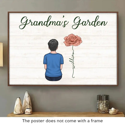 Blessed To Be Called Grandma - Family Personalized Custom Horizontal Poster - Gift For Grandma