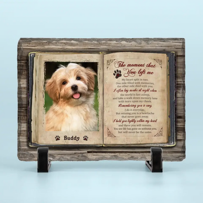 Custom Photo No Longer By My Side, But Forever In My Heart - Memorial Personalized Custom Rectangle Shaped Stone With Stand - Sympathy Gift For Pet Owners, Pet Lovers