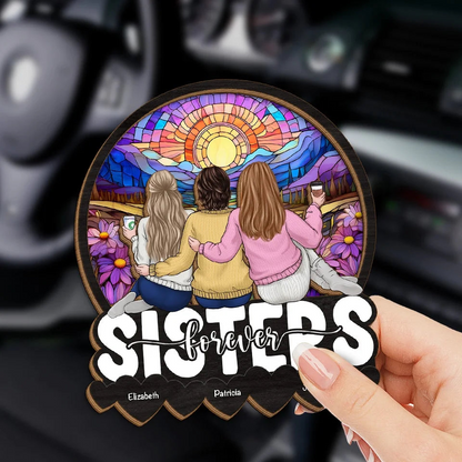 All The Jingle Ladies - Bestie Personalized Custom Car Visor Clip - Christmas Gift For Best Friends, BFF, Sisters