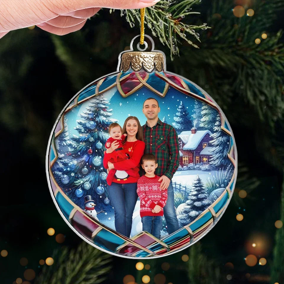 Custom Photo Christmas Good Cheer Is Found With Family - Family Personalized Custom Ornament - Wood, Acrylic Custom Shaped - Christmas Gift For Family Members