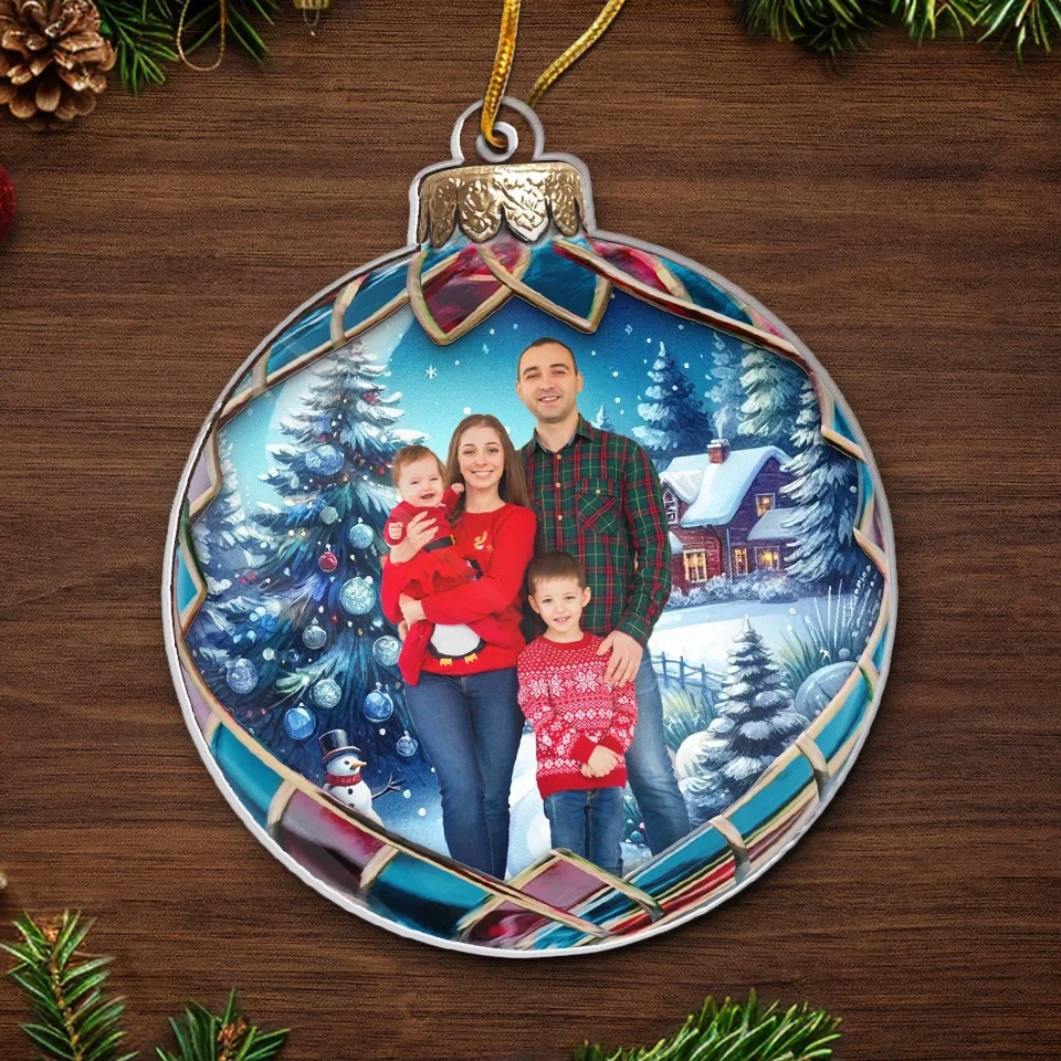 Custom Photo Christmas Good Cheer Is Found With Family - Family Personalized Custom Ornament - Wood, Acrylic Custom Shaped - Christmas Gift For Family Members