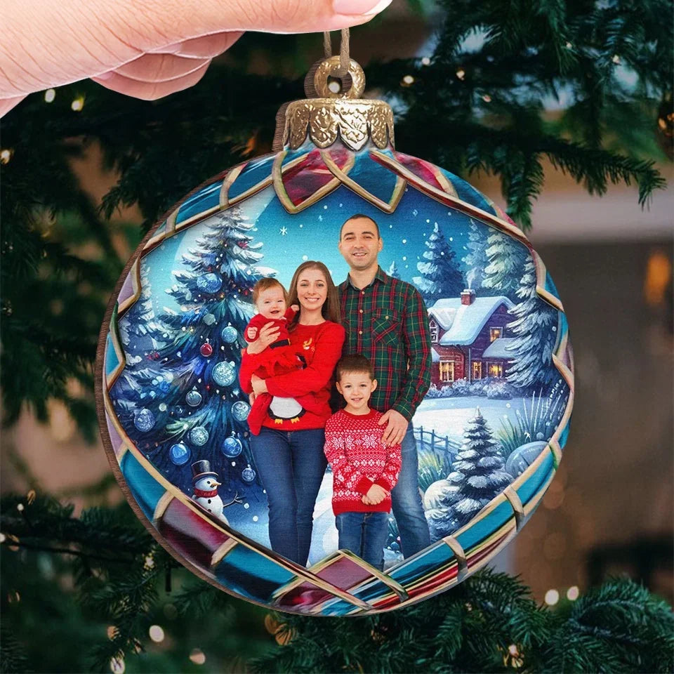 Custom Photo Christmas Good Cheer Is Found With Family - Family Personalized Custom Ornament - Wood Custom Shaped - Christmas Gift For Family Members