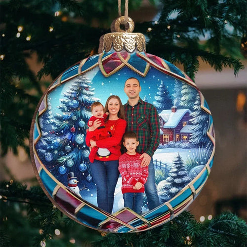 Custom Photo Christmas Good Cheer Is Found With Family - Family Personalized Custom Ornament - Wood Custom Shaped - Christmas Gift For Family Members