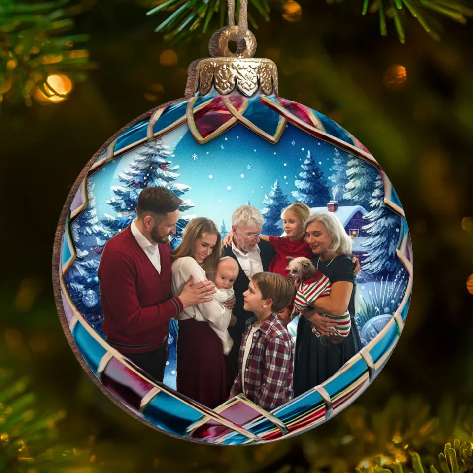 Custom Photo Christmas Good Cheer Is Found With Family - Family Personalized Custom Ornament - Wood Custom Shaped - Christmas Gift For Family Members