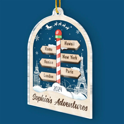 Always Say Yes To New Adventures - Travel Personalized Custom Ornament - Acrylic Custom Shaped - Christmas Gift For Family Members, Gift For Adventure Travel Lovers