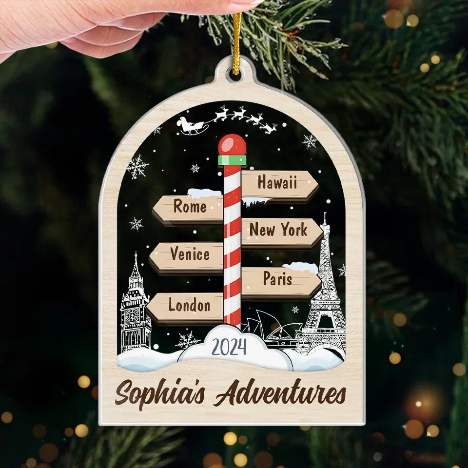 Always Say Yes To New Adventures - Travel Personalized Custom Ornament - Acrylic Custom Shaped - Christmas Gift For Family Members, Gift For Adventure Travel Lovers