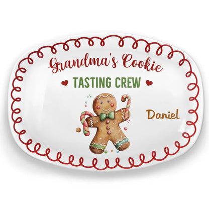 Grandma's Cookie Connoisseurs - Family Personalized Custom Platter - Christmas Gift For Mom, Grandma