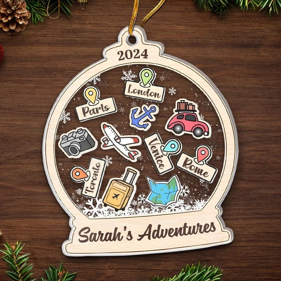 My Memorable And Fun Trips - Travel Personalized Custom Ornament - Acrylic Custom Shaped - Christmas Gift For Family Members, Gift For Adventure Travel Lovers