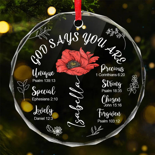 You Are Beautiful Like A Flower - Affirmation Personalized Custom Circle Acrylic Ornament - Christmas Gift For Yourself