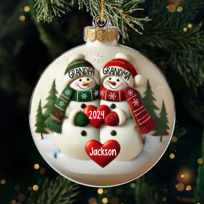 Remember This December, That Love Weighs More Than Gold - Family Personalized Custom Ornament - Acrylic Custom Shaped - Christmas Gift For Grandma, Grandpa, Grandkid