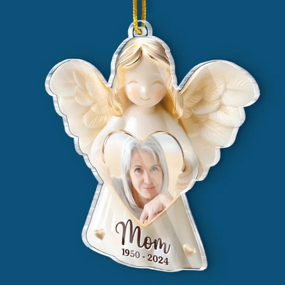 Custom Photo Remembered With Love - Memorial Personalized Custom Ornament - Acrylic Custom Shaped - Sympathy Gift, Christmas Gift For Family Members