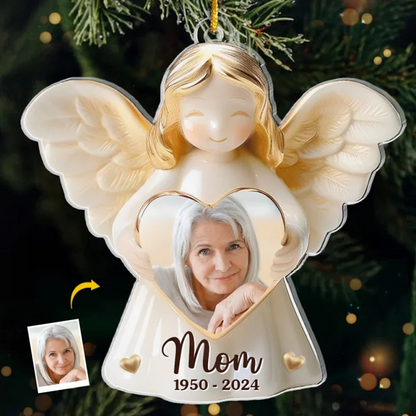 Custom Photo Remembered With Love - Memorial Personalized Custom Ornament - Acrylic Custom Shaped - Sympathy Gift, Christmas Gift For Family Members