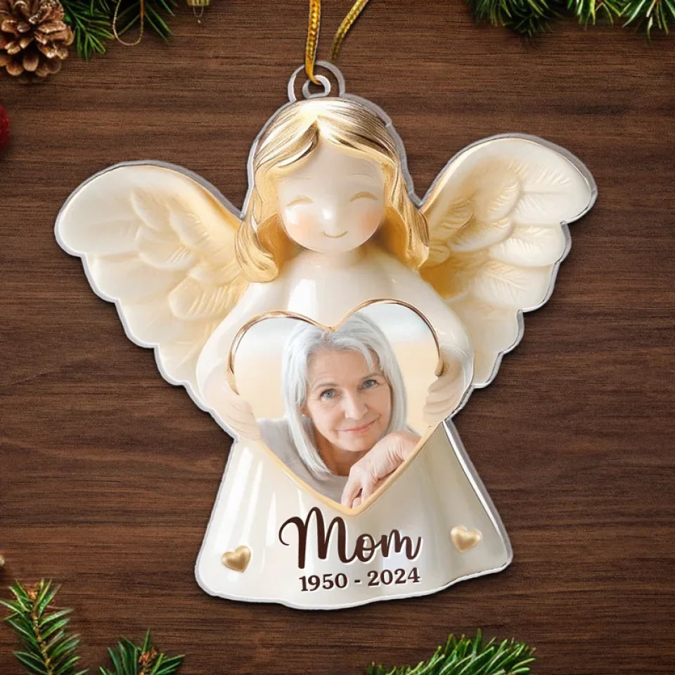 Custom Photo Remembered With Love - Memorial Personalized Custom Ornament - Acrylic Custom Shaped - Sympathy Gift, Christmas Gift For Family Members