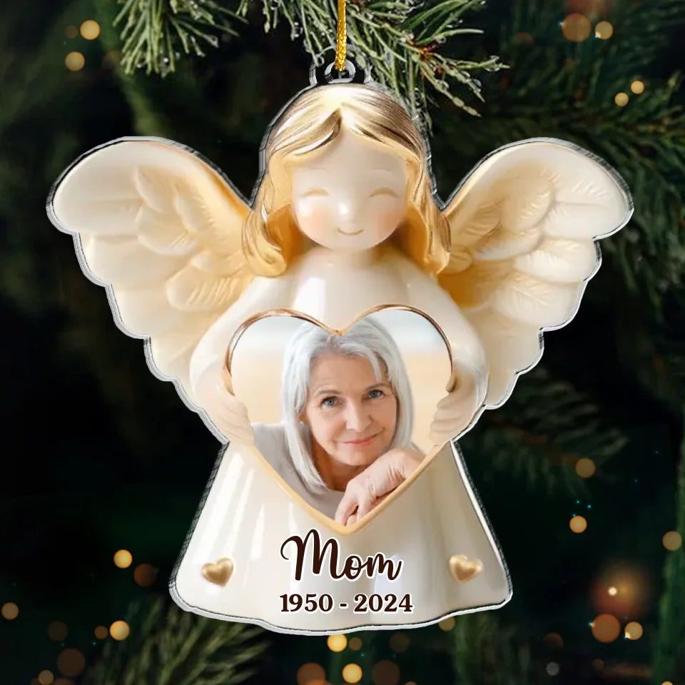 Custom Photo Remembered With Love - Memorial Personalized Custom Ornament - Acrylic Custom Shaped - Sympathy Gift, Christmas Gift For Family Members