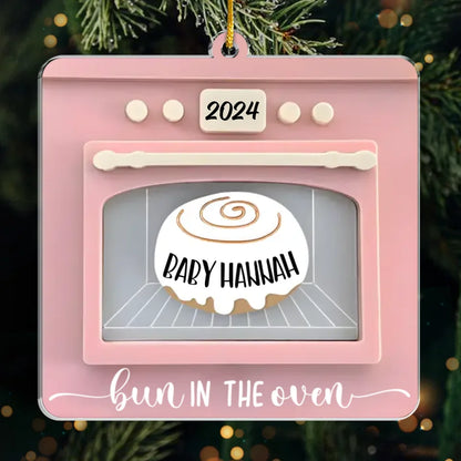 Awaiting Our Little Bundle Of Joy This Christmas - Family Personalized Custom Ornament - Acrylic Custom Shaped - Christmas Gift For Baby Kids, Newborn Baby