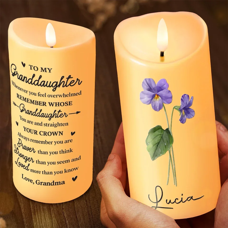 Love Is The Flower You’ve Got To Let Grow - Family Personalized Custom LED Candle - Christmas Gift For Son, Daughter, Grandson, Granddaughter