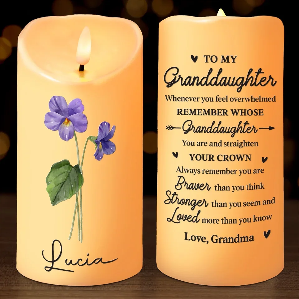 Love Is The Flower You’ve Got To Let Grow - Family Personalized Custom LED Candle - Christmas Gift For Son, Daughter, Grandson, Granddaughter