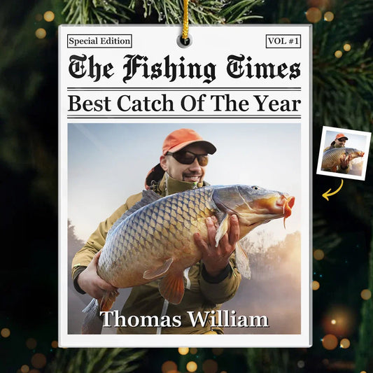 Custom Photo Fisherman Of The Year - Fishing Personalized Custom Ornament - Acrylic Custom Shaped - Christmas Gift For Fishing Lovers, Fisherman