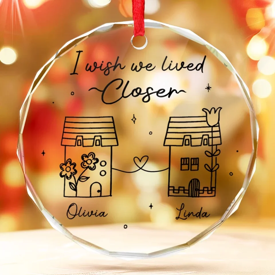 Forever Friends, No Matter Where - Bestie Personalized Custom Circle Acrylic Ornament - Christmas Gift For Best Friends, BFF, Sisters