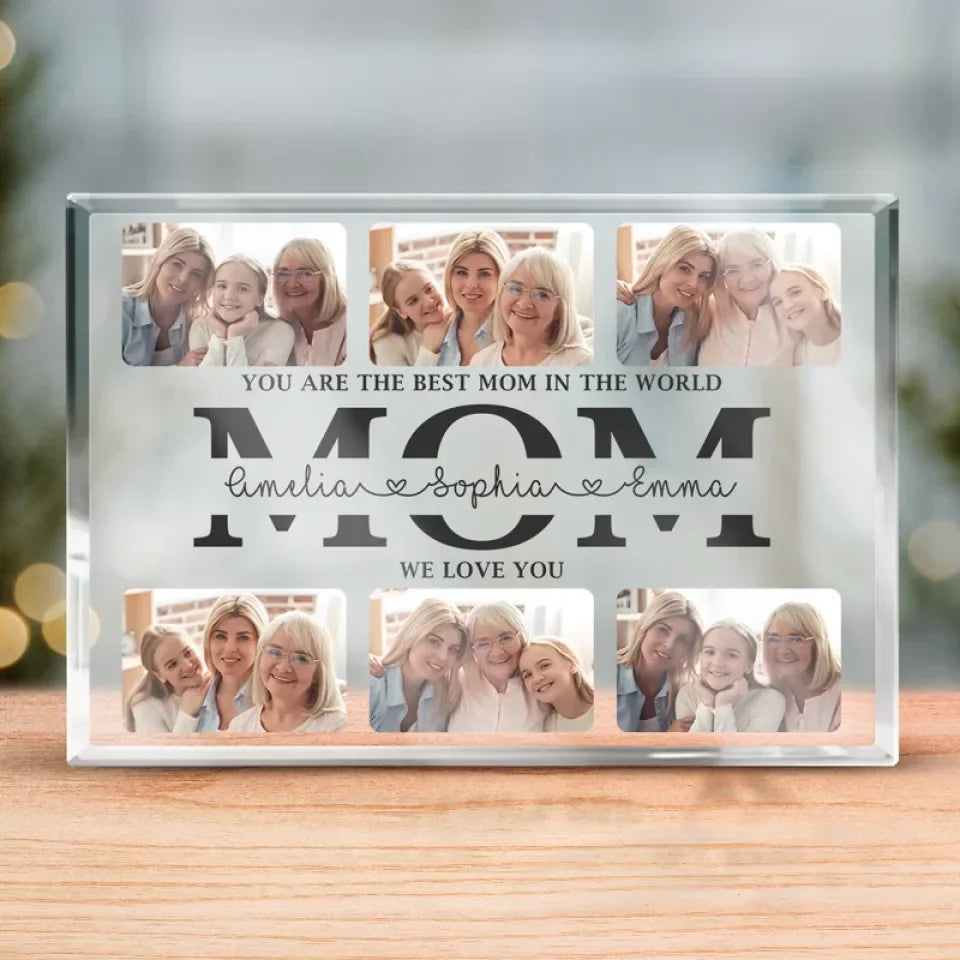 Custom Photo You Are The Best Grandma In The World - Family Personalized Custom Rectangle Shaped Acrylic Plaque - Gift For Mom, Grandma