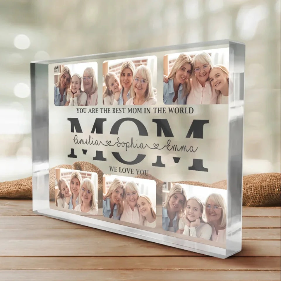 Custom Photo You Are The Best Grandma In The World - Family Personalized Custom Rectangle Shaped Acrylic Plaque - Gift For Mom, Grandma