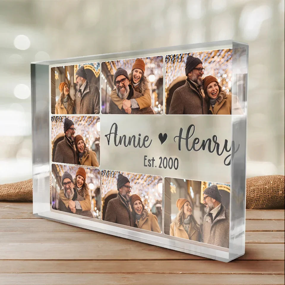 Custom Photo Building A Love Story That Will Last Forever - Couple Personalized Custom Rectangle Shaped Acrylic Plaque - Gift For Husband Wife, Anniversary