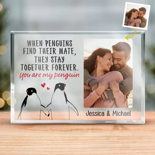 Custom Photo You Are My Penguin - Couple Personalized Custom Rectangle Shaped Acrylic Plaque - Gift For Husband Wife, Anniversary