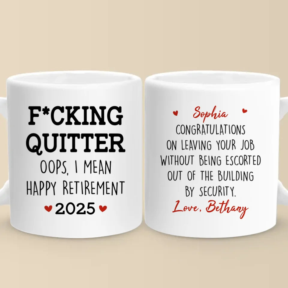 Happy Retirement - Coworker Personalized Custom Accent Mug - Appreciation, Retirement Gift For Coworkers, Work Friends, Colleagues