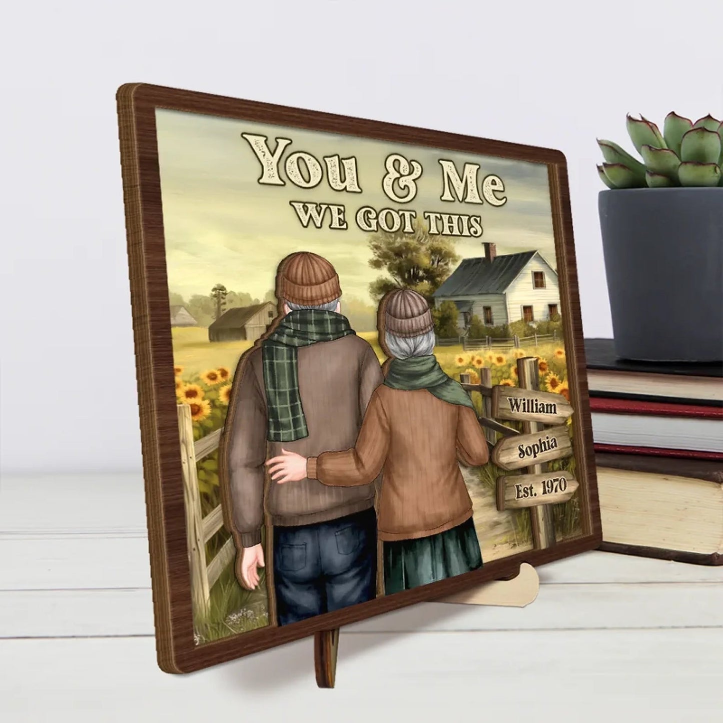 No Matter What, It’s Always You & Me - Couple Personalized Custom 2-Layered Wooden Plaque With Stand - Gift For Husband Wife, Anniversary