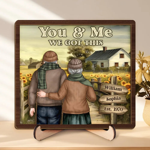 No Matter What, It’s Always You & Me - Couple Personalized Custom 2-Layered Wooden Plaque With Stand - Gift For Husband Wife, Anniversary