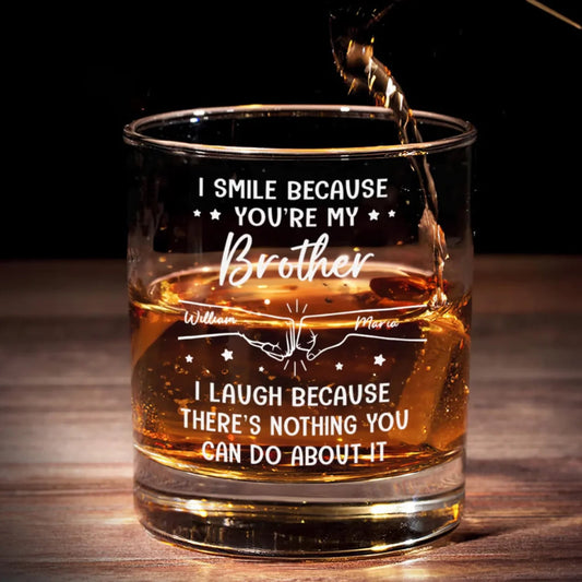 A Brother Is A Lifetime Bond - Family Personalized Custom Whiskey Glass - Gift For Family Members