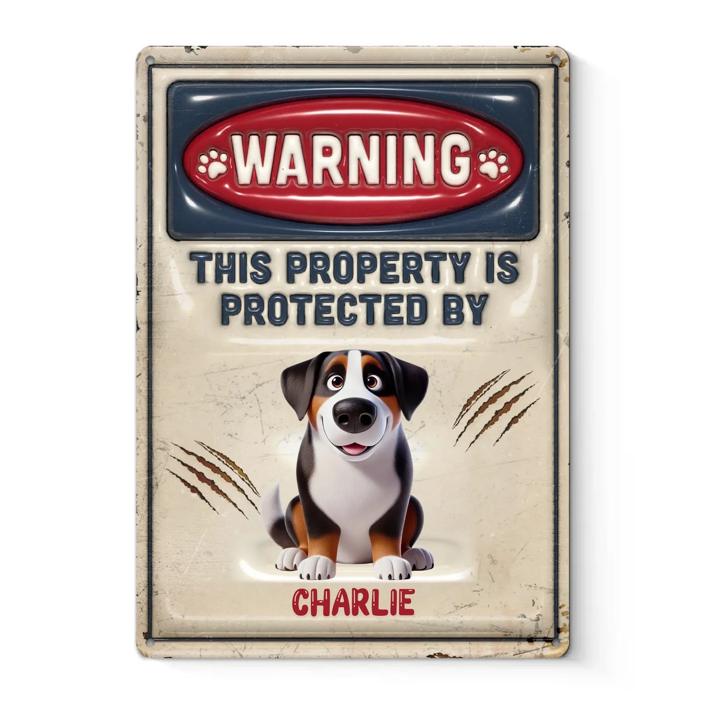 Property Of My Cute Taskmaster - Dog Personalized Custom 3D Inflated Effect Printed Home Decor Metal Sign - House Warming Gift For Pet Owners, Pet Lovers