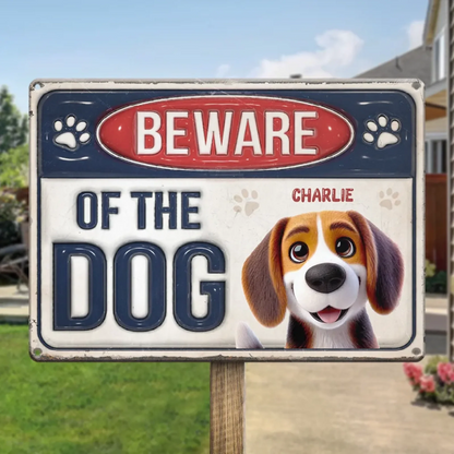 Beware Of The Dog - Personalized Classic Metal Signs