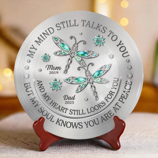 Gone, But Always Remembered - Memorial Personalized Custom Ceramic Plate - Sympathy Gift For Family Members