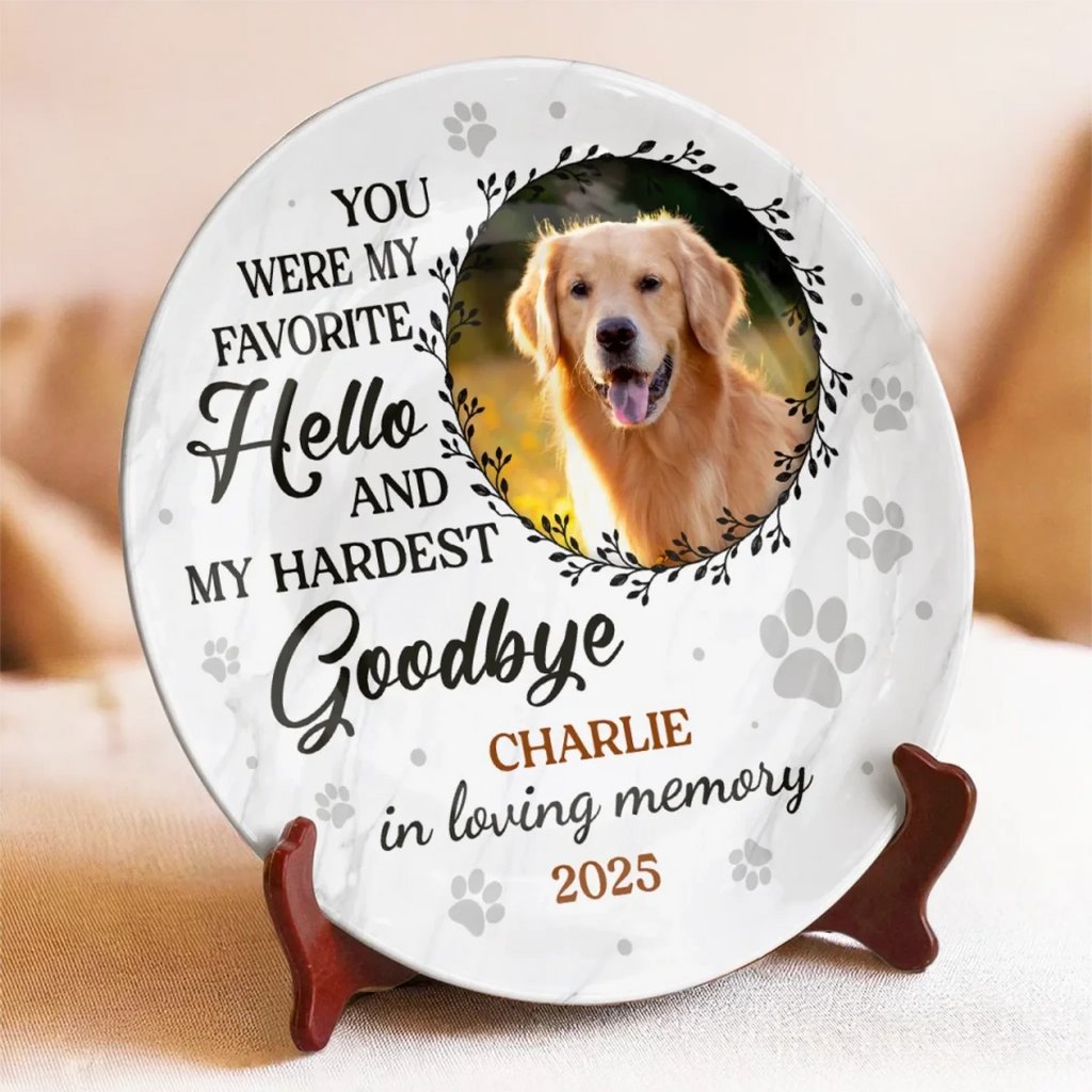 Custom Photo Rest In Peace, Sweet Soul - Memorial Personalized Custom Ceramic Plate - Sympathy Gift For Pet Owners, Pet Lovers