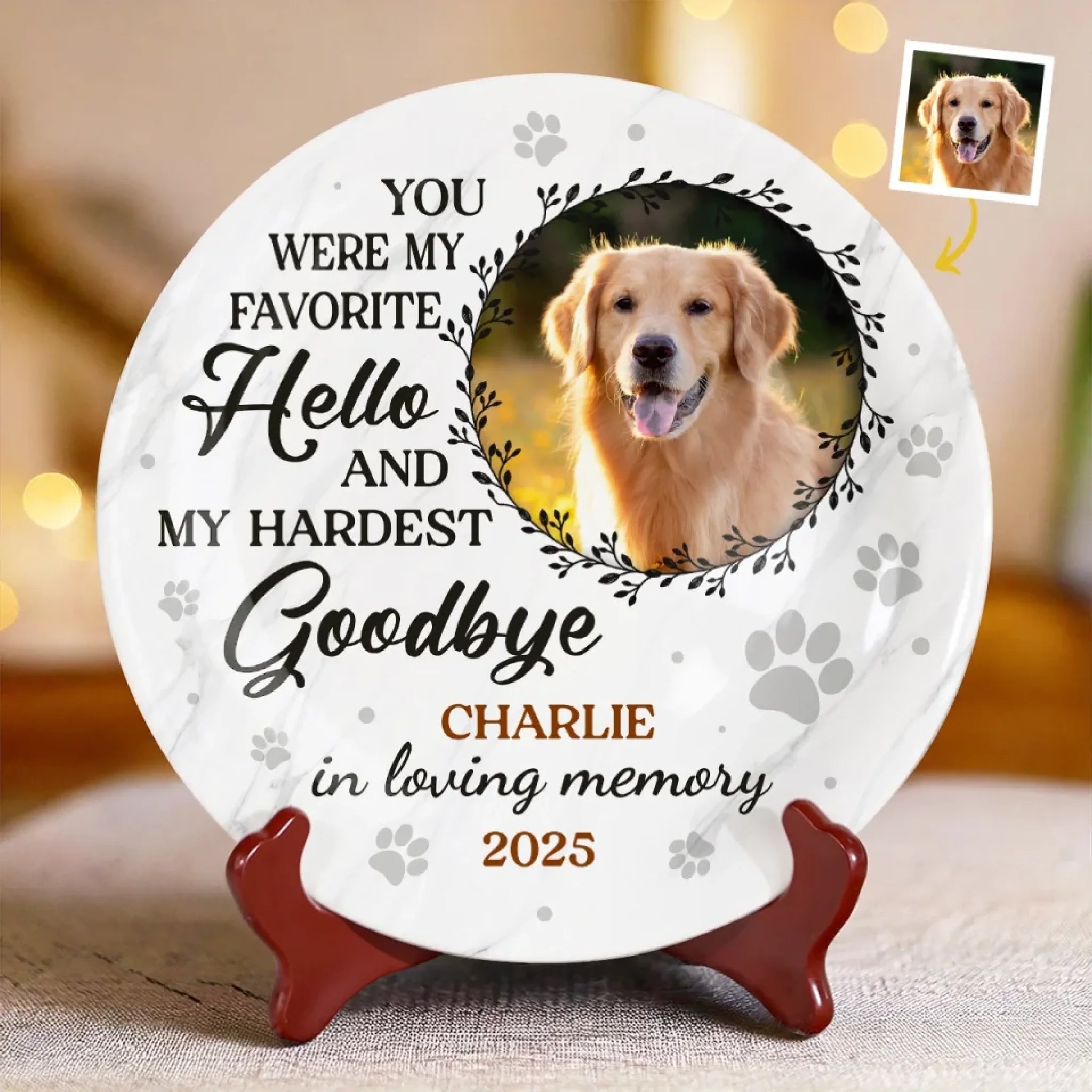 Custom Photo Rest In Peace, Sweet Soul - Memorial Personalized Custom Ceramic Plate - Sympathy Gift For Pet Owners, Pet Lovers