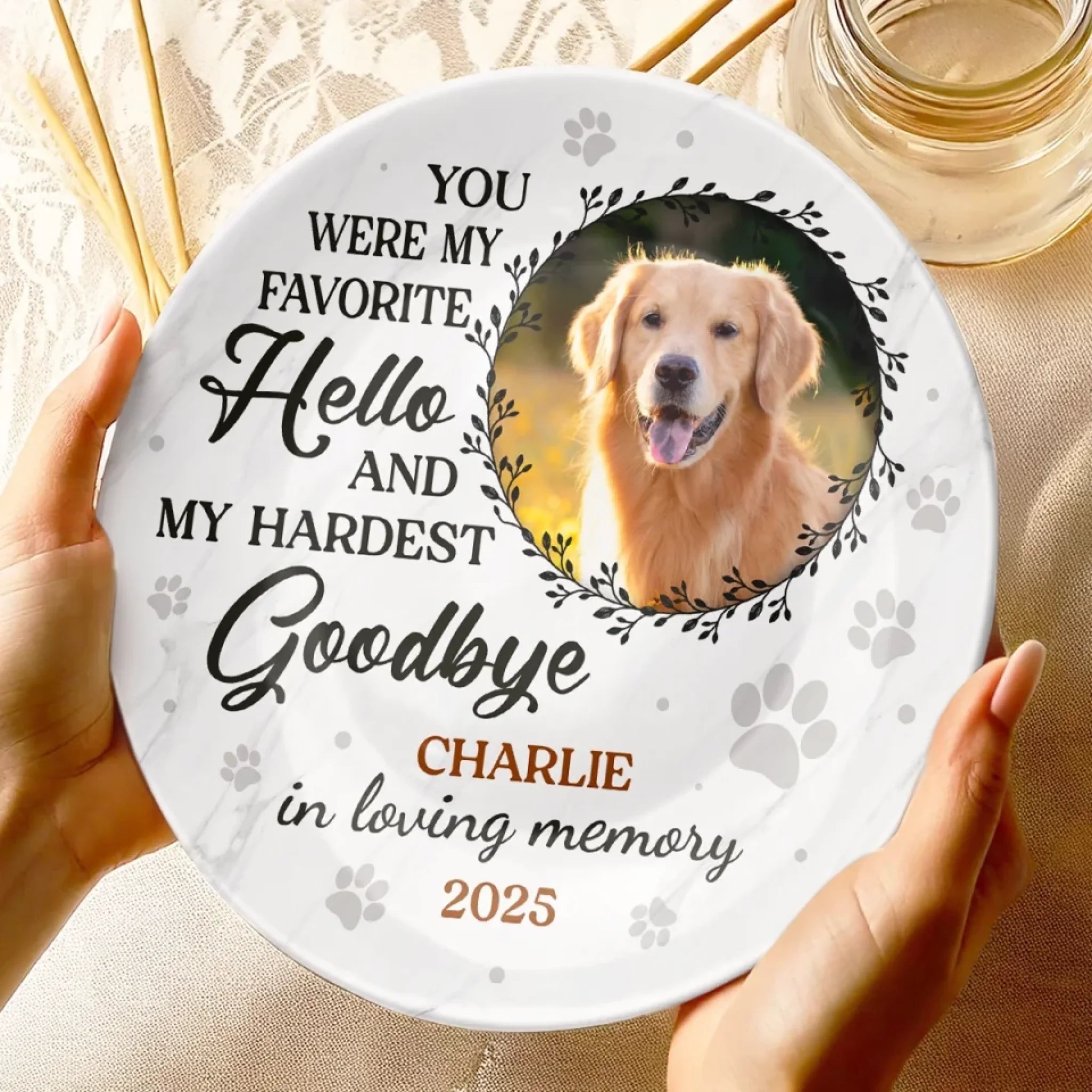 Custom Photo Rest In Peace, Sweet Soul - Memorial Personalized Custom Ceramic Plate - Sympathy Gift For Pet Owners, Pet Lovers